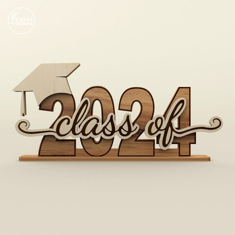 Class of 2024 Graduation Template, Wood Cut< Laser Cut File SVG LaserCutano 