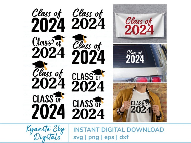 Class of 2024 High School College Graduation SVG Kyanite Sky Digitals 
