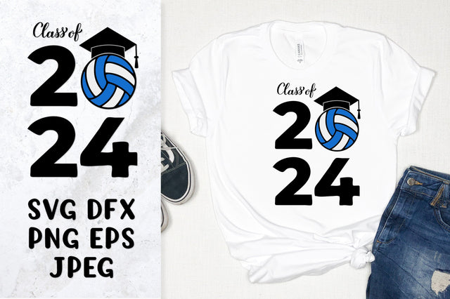 Class of 2024 SVG. Volleyball ball. Graduation shirt design SVG LaBelezoka 