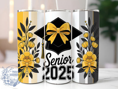 Class of 2025 Gold Graduation Tumbler Wrap, Class Of 2025 Tumbler, Senior 2025 Design, Yellow Gold Tumbler, 20oz Graduation Wrap, Senior Gift Sublimation, Gold Graduation Tumbler Sublimation ToriDesigns 