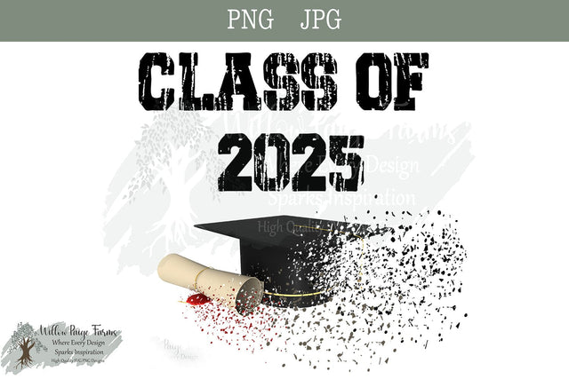 Class of 2025 Graduation Cap PNG JPG | PNG and Sublimation file Sublimation Willow Paige Farms 