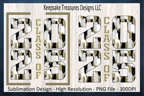 Class Of 2025 Graduation T-Shirt Design, Sublimation PNG, Black and Gold Brushstrokes, Digital Download, PNG Printable Sublimation Keepsake Treasures Designs LLC. 