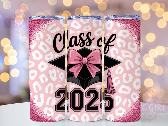 Class of 2025 Leopard Tumbler Wrap, Graduation Sublimation Design, Pink Leopard Print Wrap, 20oz Skinny Tumbler Wrap, Senior Year Drinkware, Glam Grad Tumbler Wrap, Wild Style Graduation Sublimation Sublimation SvggirlplusArt 