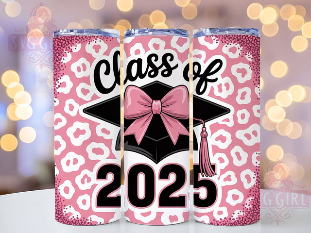 Class of 2025 Leopard Tumbler Wrap, Graduation Sublimation Design, Pink Leopard Print Wrap, 20oz Skinny Tumbler Wrap, Senior Year Drinkware, Glam Grad Tumbler Wrap, Wild Style Graduation Sublimation Sublimation SvggirlplusArt 