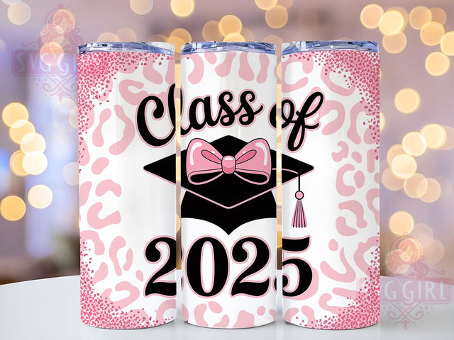 Class of 2025 Leopard Tumbler Wrap, Graduation Sublimation Design, Pink Leopard Print Wrap, 20oz Skinny Tumbler Wrap, Senior Year Drinkware, Glam Grad Tumbler Wrap, Wild Style Graduation Sublimation Sublimation SvggirlplusArt 