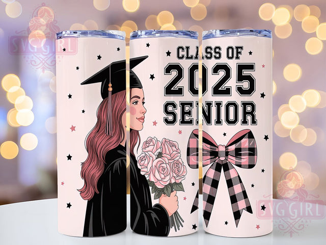 Class of 2025 Senior Girl Graduation Gift Tumbler, Senior Girl Tumbler Wrap, Graduation PNG Design, 20oz Sublimation Wrap, Class Of 2025 Gift, Cute Senior Tumbler, Graduation Tumbler For Her Sublimation SvggirlplusArt 
