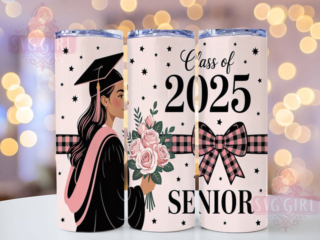 Class of 2025 Senior Girl Graduation Gift Tumbler, Senior Girl Tumbler Wrap, Graduation PNG Design, 20oz Sublimation Wrap, Class Of 2025 Gift, Cute Senior Tumbler, Graduation Tumbler For Her Sublimation SvggirlplusArt 