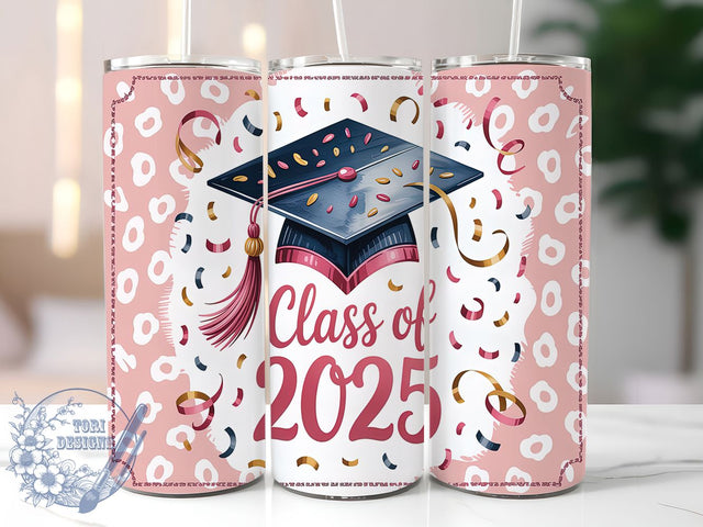 Class of 2025 Senior Graduation Pink Tumbler, Graduation Tumbler Wrap, 20oz Senior PNG, Pink Graduation Design, Senior Gift Idea, Sublimation Graduation Wrap, Class Of 2025 Cup Design Sublimation ToriDesigns 