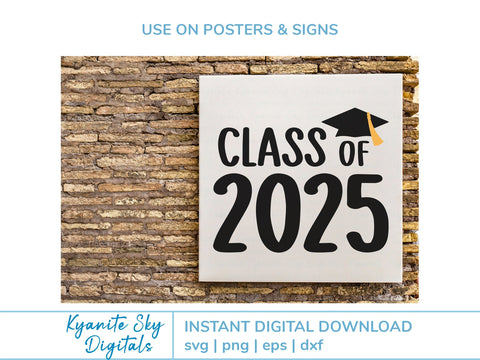Class of 2025 SVG bundle high school college senior class graduation SVG Kyanite Sky Digitals 