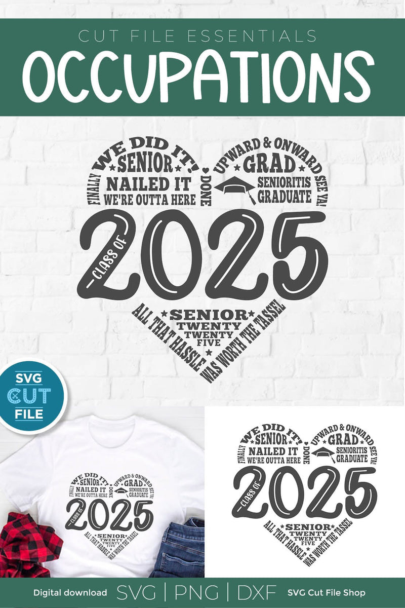Class of 2025 svg, cute 2025 grad svg, 2025 graduation svg - So Fontsy