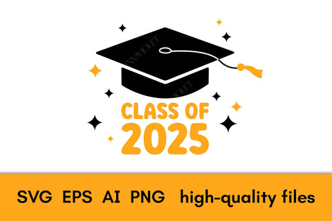 Class of 2025 SVG | Graduation 25 PNG Sublimation Academic Cap | Graduation T-Shirt Print Design Digital Download | Grad 2025 Vector EPS SVG AnnaViolet_store 