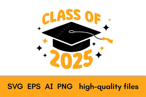 Class of 2025 SVG | Graduation 25 PNG Sublimation Academic Cap | Graduation T-Shirt Print Design Digital Download | Grad 2025 Vector EPS SVG AnnaViolet_store 