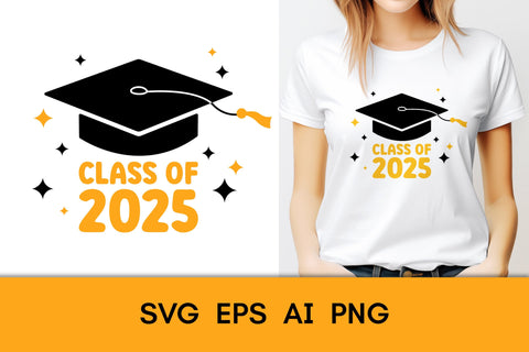 Class of 2025 SVG | Graduation 25 PNG Sublimation Academic Cap | Graduation T-Shirt Print Design Digital Download | Grad 2025 Vector EPS SVG AnnaViolet_store 