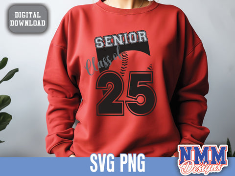 Class of 2025 SVG & PNG | Softball Graduation Design for T-Shirts, Stickers, Crafts DIY Graduation Party Decor Baseball SVG NMMDesignsShop 