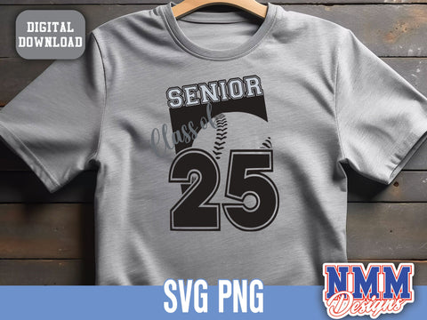 Class of 2025 SVG & PNG | Softball Graduation Design for T-Shirts, Stickers, Crafts DIY Graduation Party Decor Baseball SVG NMMDesignsShop 