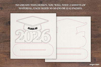 Class of 2026 Graduation Sign Laser Cut - So Fontsy
