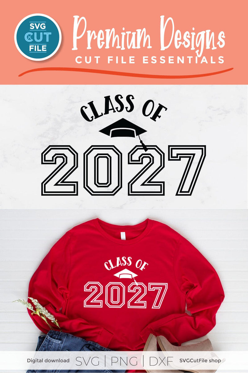 Class of 2027 svg, cute 2027 grad svg, 2027 graduation svg chunky - So ...