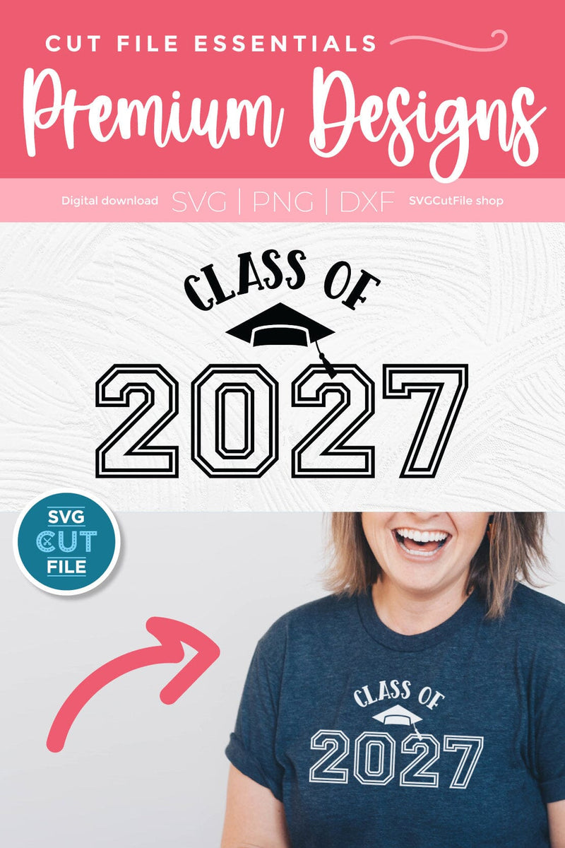 Class of 2027 svg, cute 2027 grad svg, 2027 graduation svg chunky - So ...