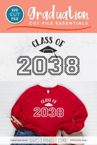 Class of 2038 svg for Preschool and Kindergarten Graduating Seniors SVG SVG Cut File 