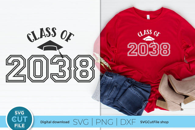 Class of 2038 svg for Preschool and Kindergarten Graduating Seniors SVG SVG Cut File 