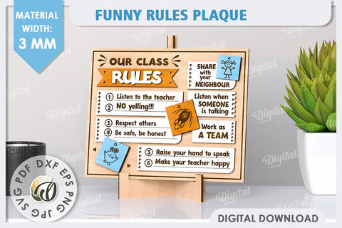 Class Rules SVG. Funny Rules Plaque Laser Cut. School Rules SVG Evgenyia Guschina 