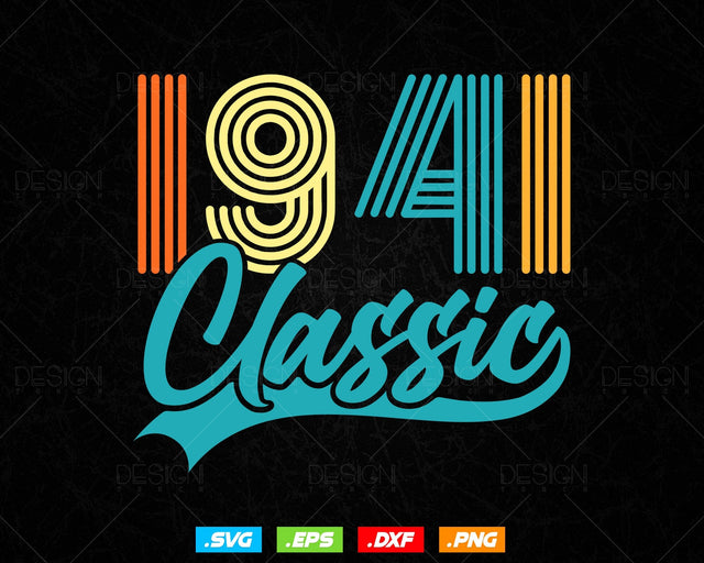 Classic 1941 Retro 83rd Birthday Shirt Svg Png, Vintage 83rd Birthday Tshirts Design, 83rd Birthday Gifts For Men, 83rd Birthday Woman Svg SVG DesignDestine 