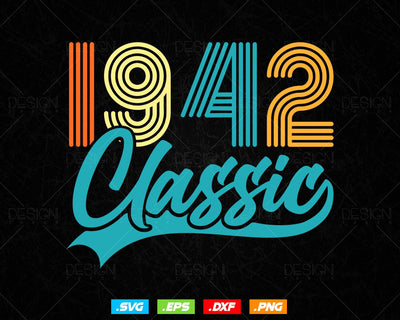 Classic 1942 Retro 82nd Birthday Shirt Svg Png, Vintage 82nd Birthday Tshirts Design, 82nd Birthday Gifts For Men, 82nd Birthday Woman Svg SVG DesignDestine 