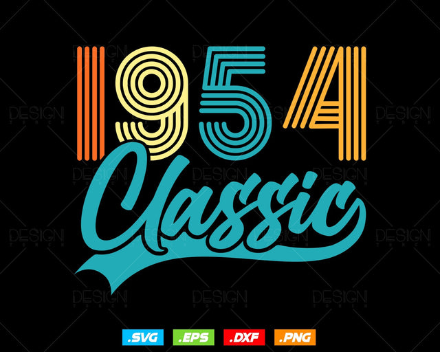 Classic 1954 Retro 70th Birthday Shirt Svg Png, Vintage 70th Birthday Tshirts Design, 70th Birthday Gifts For Men, 70th Birthday Woman Svg SVG DesignDestine 