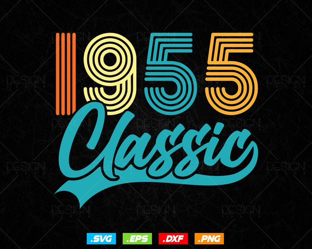 Classic 1955 Retro 69th Birthday Shirt Svg Png, Vintage 69th Birthday Tshirts Design, 69th Birthday Gifts For Men, 69th Birthday Woman Svg SVG DesignDestine 