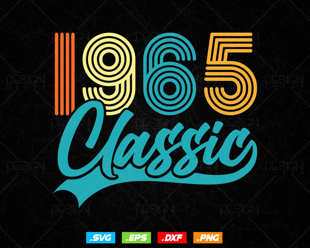 Classic 1965 Retro 59th Birthday Shirt Svg Png, Vintage 59th Birthday Tshirts Design, 59th Birthday Gifts For Men, 59th Birthday Woman Svg SVG DesignDestine 