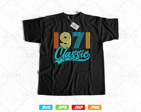 Classic 1971 Retro 53rd Birthday Shirt Svg Png, Vintage 53rd Birthday Tshirts Design, 53rd Birthday Gifts For Men, 53rd Birthday Woman Svg SVG DesignDestine 
