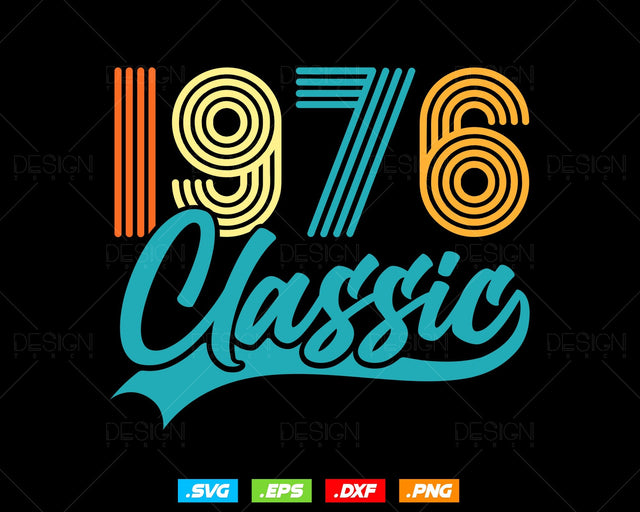 Classic 1976 Retro 48th Birthday Shirt Svg Png, Vintage 48th Birthday Tshirts Design, 48th Birthday Gifts For Men, 48th Birthday Woman Svg SVG DesignDestine 