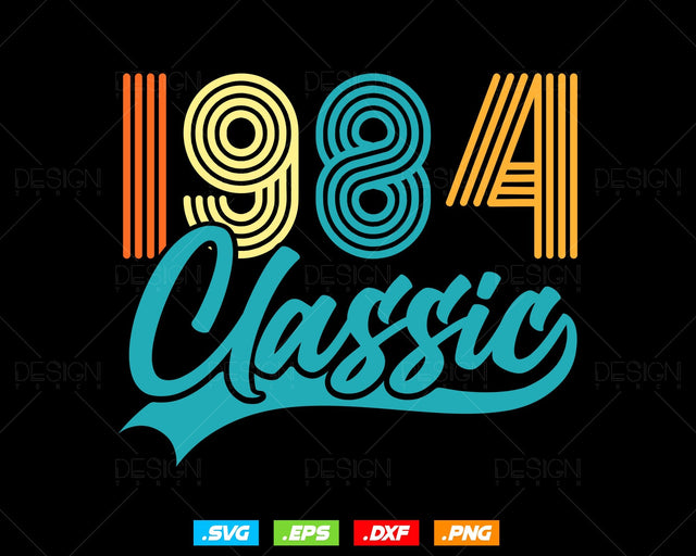 Classic 1984 Retro 40th Birthday Shirt Svg Png, Vintage 40th Birthday Tshirts Design, 40th Birthday Gifts For Men, 40th Birthday Woman Svg SVG DesignDestine 