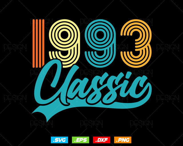 Classic 1993 Retro 31st Birthday Shirt Svg Png, Vintage 31st Birthday Tshirts Design, 31st Birthday Gifts For Men, 31st Birthday Woman Svg SVG DesignDestine 