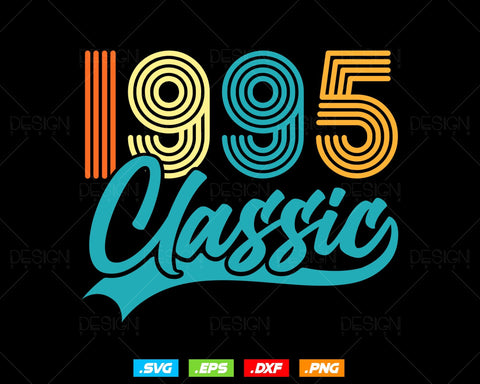 Classic 1995 Retro 29th Birthday Shirt Svg Png, Vintage 29th Birthday Tshirts Design, 29th Birthday Gifts For Boy, 29th Birthday Girl Svg SVG DesignDestine 