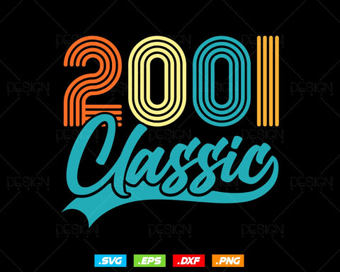 Classic 2001 Retro 23rd Birthday Shirt Svg Png, Vintage 23rd Birthday Tshirts Design, 23rd Birthday Gifts For Boy, 23rd Birthday Girl Svg SVG DesignDestine 