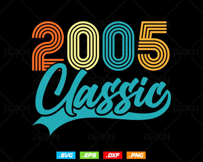 Classic 2005 Retro 19th Birthday Shirt Svg Png, Vintage 19th Birthday Tshirts Design, 19th Birthday Gifts For Boy, 19th Birthday Girl Svg SVG DesignDestine 