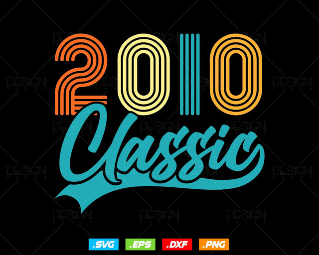 Classic 2010 Retro 14th Birthday Shirt Svg Png, Vintage 14th Birthday Tshirts Design, 14th Birthday Gifts For Boy, 14th Birthday Girl Svg SVG DesignDestine 