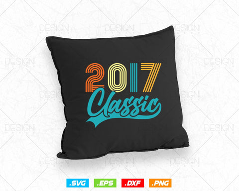 Classic 2017 Retro 7th Birthday Shirt Svg Png, Vintage 7th Birthday Year Number Tshirt, 7th Birthday Gifts For Boy, 7th Birthday Girl Svg SVG DesignDestine 