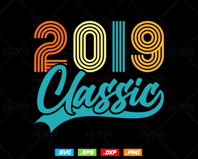 Classic 2019 Retro 5th Birthday Shirt Svg Png, Vintage 5th Birthday Year Number Tshirt, 5th Birthday Gifts For Boy, 5th Birthday Girl Svg SVG DesignDestine 