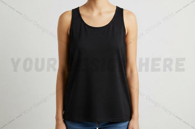 Classic black tank top Mock Up Photo Regulrcrative 