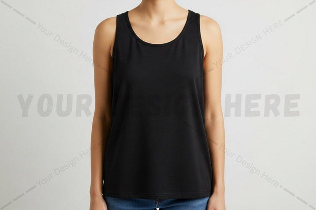 Classic black tank top Mock Up Photo Regulrcrative 