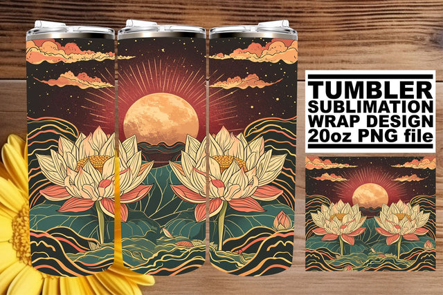 Classic Blossom Harmony: Retro Tumbler Sublimation Sublimation afrosvg 