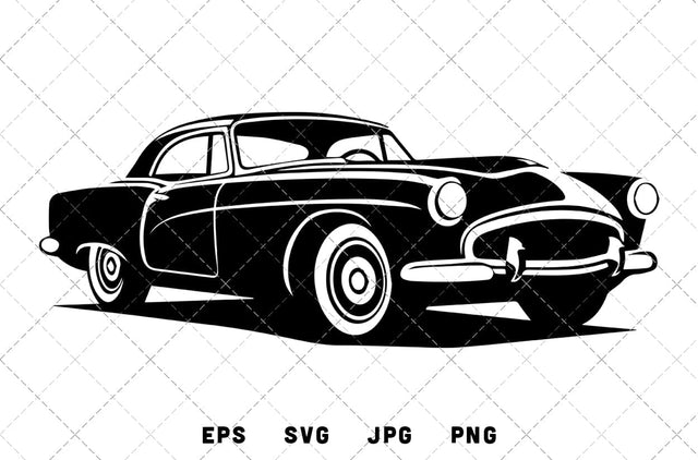 Classic Car Vector Graphics - JPG, SVG, PNG, EPS - Digital Download with Commercial License for Cricut, Silhouette, Scan N Cut Crafting SVG Loveleen Kaur 