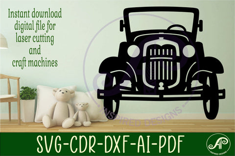 Classic car wall sign design 2, SVG file. vector cutting file SVG APInspireddesigns 