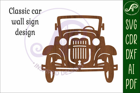 Classic car wall sign design 2, SVG file. vector cutting file SVG APInspireddesigns 