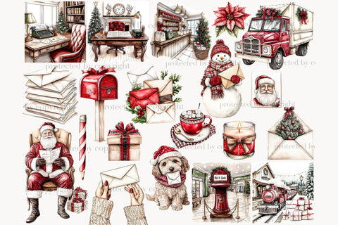 Classic Christmas Clipart Bundle | Santas Village Clip Art SVG GlamArtZhanna 
