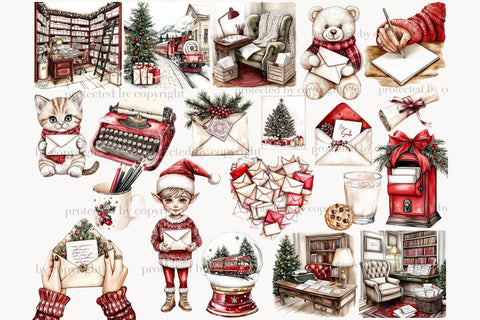 Classic Christmas Clipart Bundle | Santas Village Clip Art SVG GlamArtZhanna 