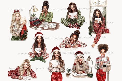 Classic Christmas Clipart Bundle | Santas Village Clip Art SVG GlamArtZhanna 