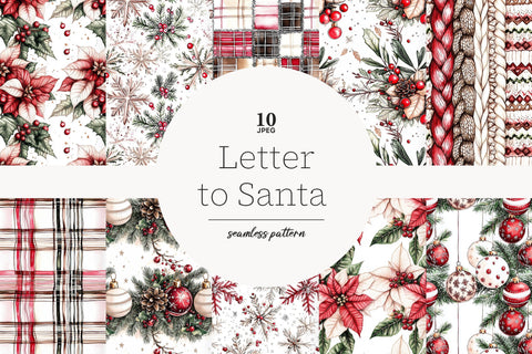 Classic Christmas Paper | Red Green Gold North Pole Patterns Digital Pattern GlamArtZhanna 